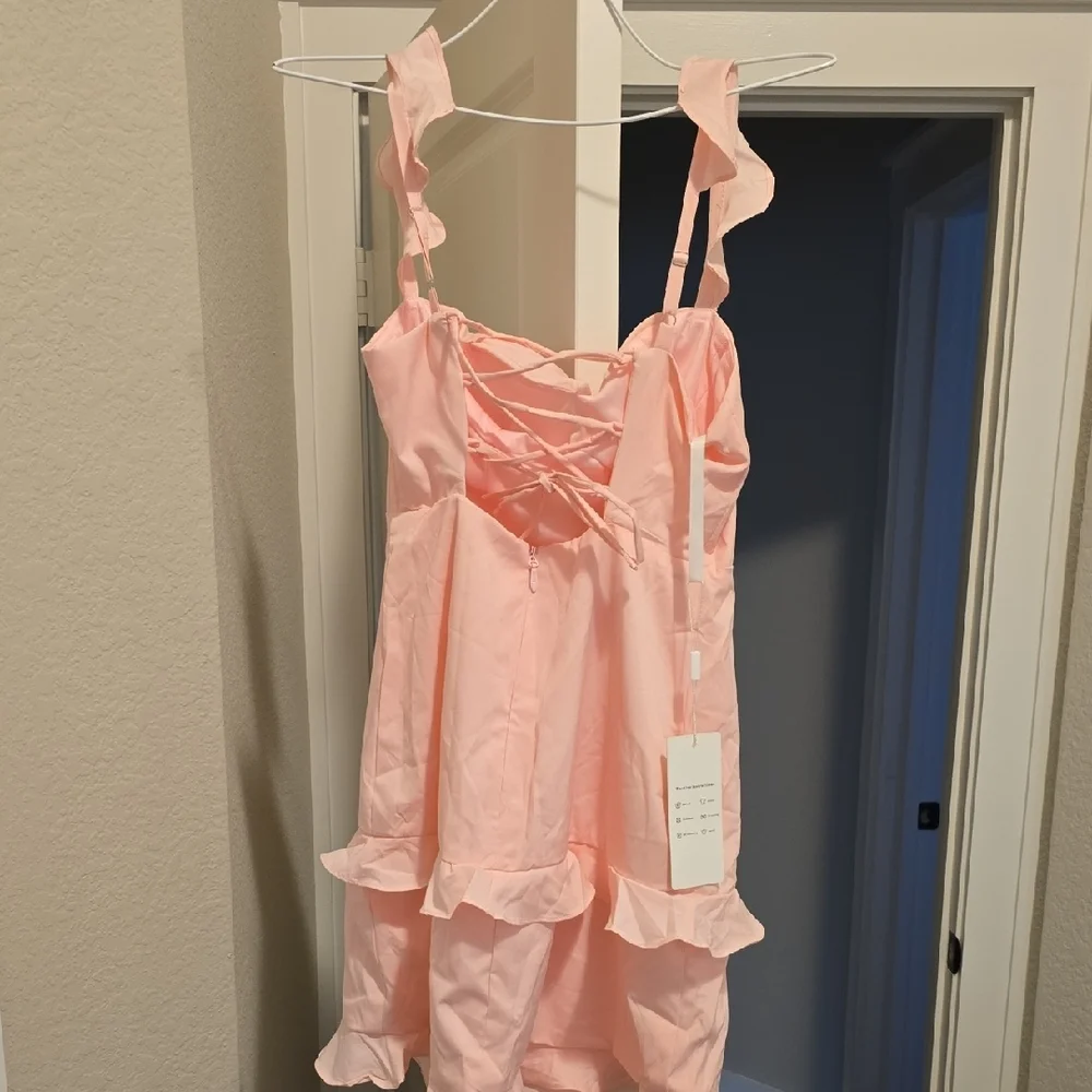 Pink Ruffle Mini Dress - Picture 5 of 5